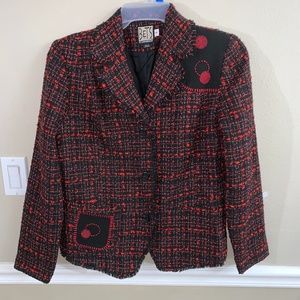 Vintage BETS by Canvasbacks M Woven ArTsY button down jacket Burgundy patchwork